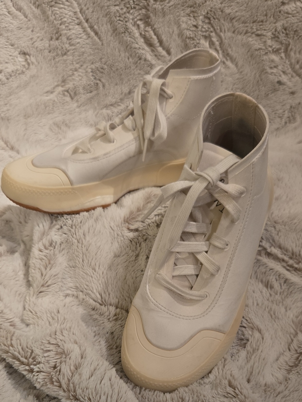 adidas Stella McCartney Treino Mid-Cut White Gum Sneakers [US Size 5] Streetwear